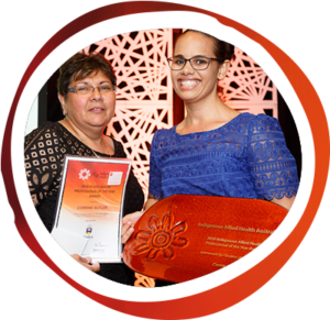 ndigeous Allied Health Professional of the Year Award Winner Corrine Butler with Monica Barolits-McCabe (Flinders NT)
